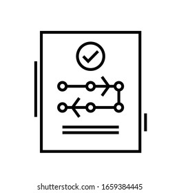 Conclusive decision line icon, concept sign, outline vector illustration, linear symbol.