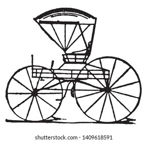 Concord buggy which is late styles of fashionable carriages and sleighs, vintage line drawing or engraving illustration.