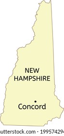 Concord city location on New Hampshire state map