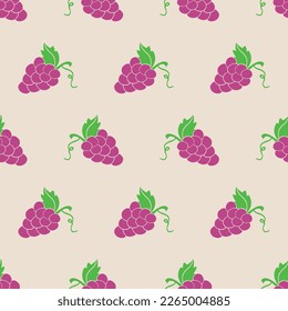 CONCORD GRAPES FRUIT SEAMLESS PATTERN ALL OVER PRINT VECTOR