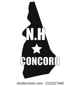 Concord map in black on a white background