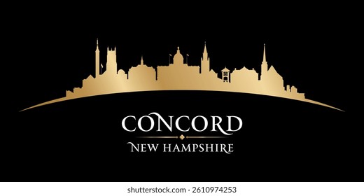 Concord New Hampshire city skyline silhouette. Vector illustratio