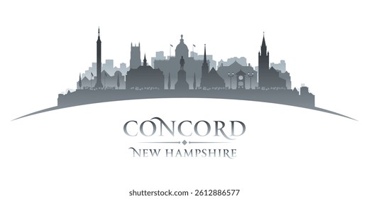 Concord New Hampshire city skyline silhouette. Vector illustration