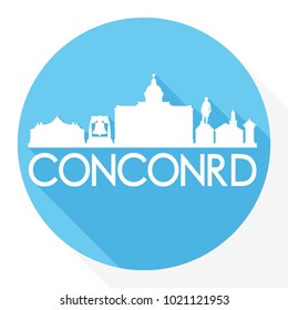 Concord New Hampshire USA Flat Icon Skyline Silhouette Design City Vector Art.