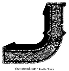 Concrete arc font.Letter J.