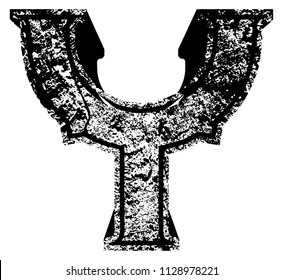 Concrete arc font.Letter Y.