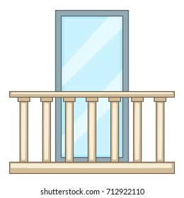 Concrete balcony icon. Cartoon illustration of concrete balcony vector icon for web