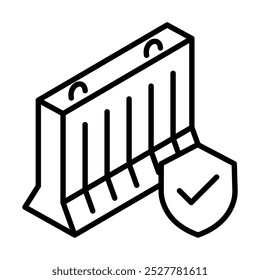 concrete barriers icon line vector illustration