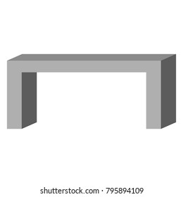 Concrete bench isolated on white background, Vector illustration