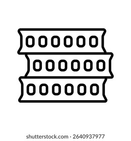 concrete black line icon for digital and print projects. Building materials. Minimal clean icons for apps and websites. Modern simple icons for UI UX and branding