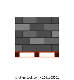 Concrete block brick vector icon construction material. Cement building architecture wall. Stone industry masonry brickwork