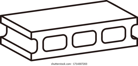 concrete block isolated vector illustration