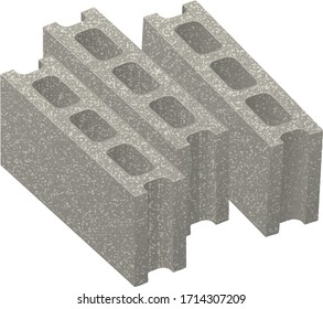 concrete block isolated vector illustration