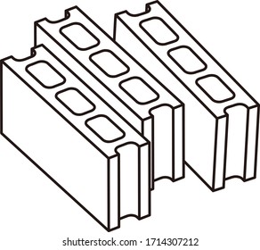 ilustración vectorial aislada de bloques de concreto