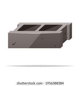 Concrete block vector isolated illustration