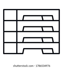 Concrete blocks icon. Outline concrete blocks vector icon for web design isolated on white background