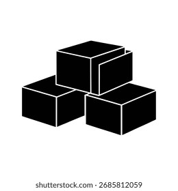 Concrete blocks silhouette vector art illustration