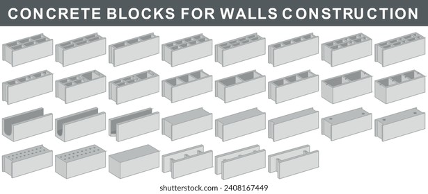 Bloques de hormigón para la construcción de muros - Masonería - Trabajos de construcción y bricolaje