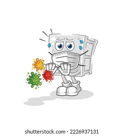 the concrete brick refuse viruses cartoon. cartoon mascot vector