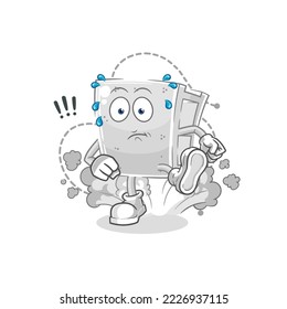 the concrete brick running illustration. character vector