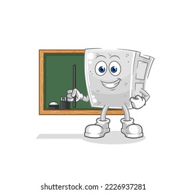 the concrete brick teacher vector. cartoon character