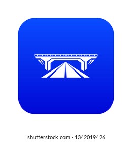 Concrete bridge icon blue vector isolated on white background