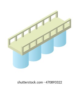 Concrete bridge icon in cartoon style isolated on white background. Architecture symbol