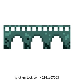 icono de estilo pixelado de puente concreto