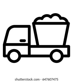 Concrete Buggy Line Vector Icon