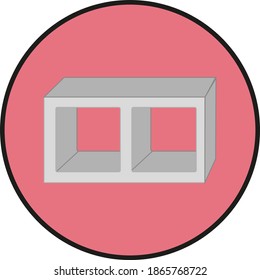 concrete building block. illustration for web and mobile design.