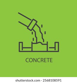 Concrete building material line icon vector. sand building material sign. isolated contour symbol black illustration