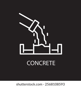 Concrete building material line icon vector. sand building material sign. isolated contour symbol black illustration