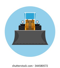
Concrete Bulldozer Colored Vector Icon

