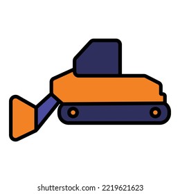 Concrete bulldozer icon for your website, logo, app, UI, product print. Concrete bulldozer concept filled line. Vector illustration icon.