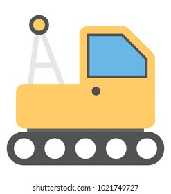 
Concrete bulldozer vector icon in flat design 
