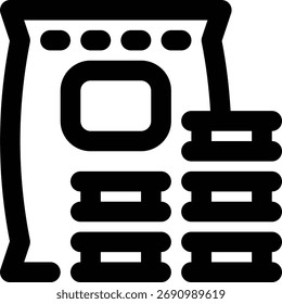 Hormigón, cemento, compuesto icono de contorno
