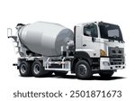 Concrete cement mix delivery work big transport heavy cargo engine machine car mixer cor vehicle truck isolated on white background chassis illustration modern vehicle vector template