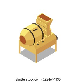 Concrete cement production isometric composition with factory extraction equipment vector illustration