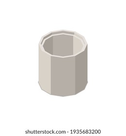 Concrete cement production isometric composition with ready goods for construction needs vector illustration