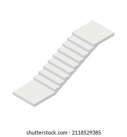 Concrete Cement Production Isometric Icon With Stairs Element On White Background Vector Illustration