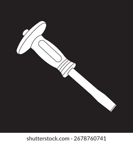 ícone de concreto chisel vetor ilustração design