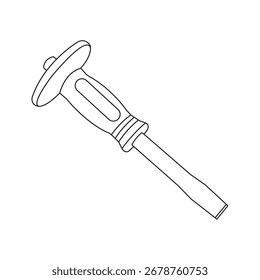 Diseño de Ilustración vectorial de icono de cincel de hormigón