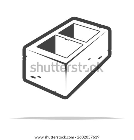 Concrete cinder block icon transparent vector isolated