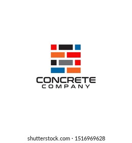 Concrete company logo design vector template