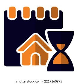 Concrete construction deadlines icon for your website, logo, app, UI, product print. Concrete construction deadlines concept flat. vector illustration icon.