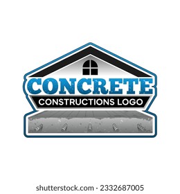 Diseño de logotipo de construcción y hormigón