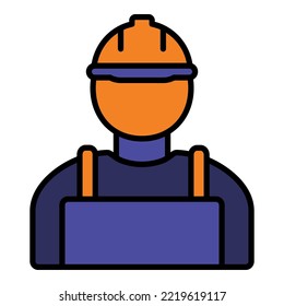 Concrete construction worker icon for your website, logo, app, UI, product print. Concrete construction worker concept filled line. Vector illustration icon.