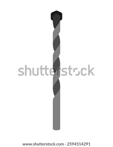 Concrete drill and stone isolated. Locksmith tool. Vector illustration