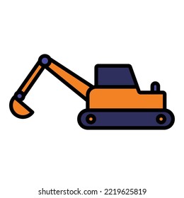 Concrete excavator icon for your website, logo, app, UI, product print. Concrete excavator concept filled line. Vector illustration icon.