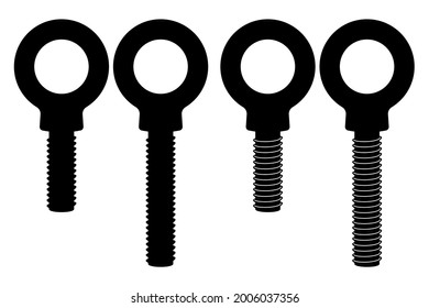 Concrete Eyebolt icon, Concrete Eyebolt vector silhouette.